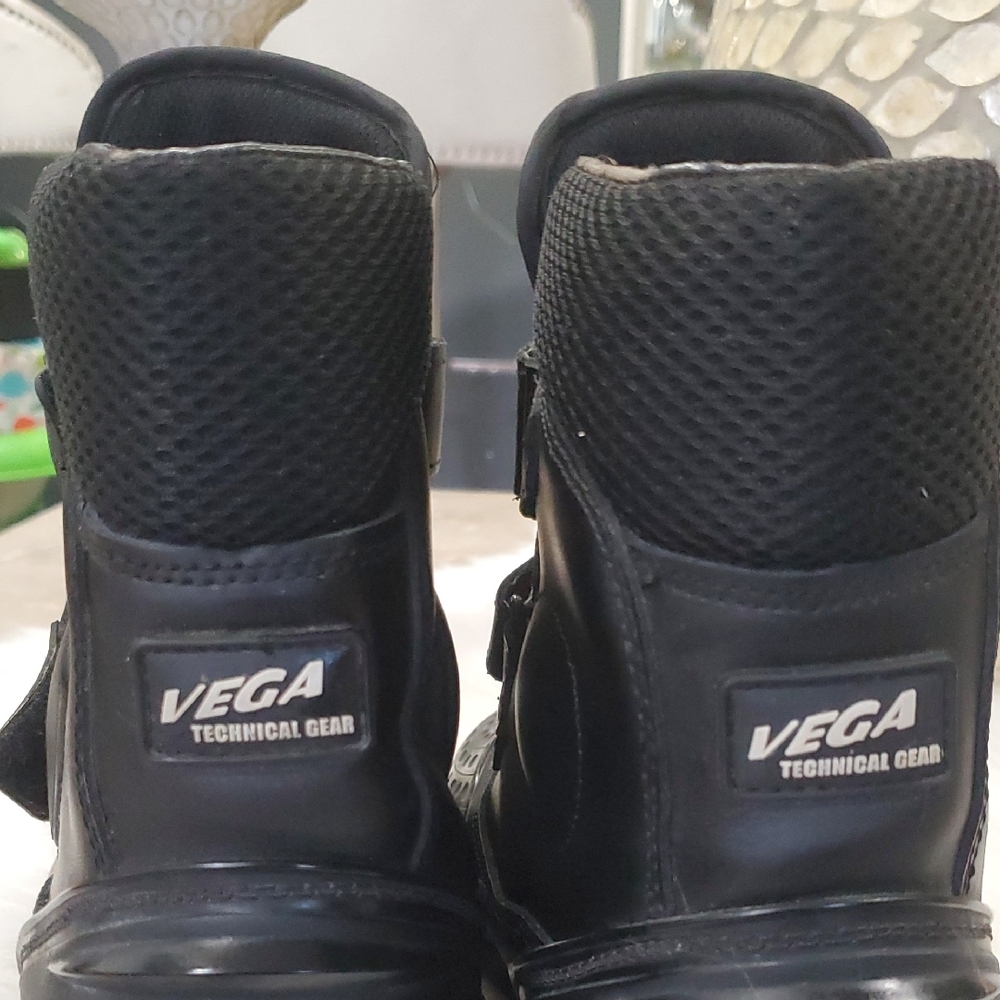 Vega Stylish Black Moto Boots with Velcro Straps - Picture 5 of 17